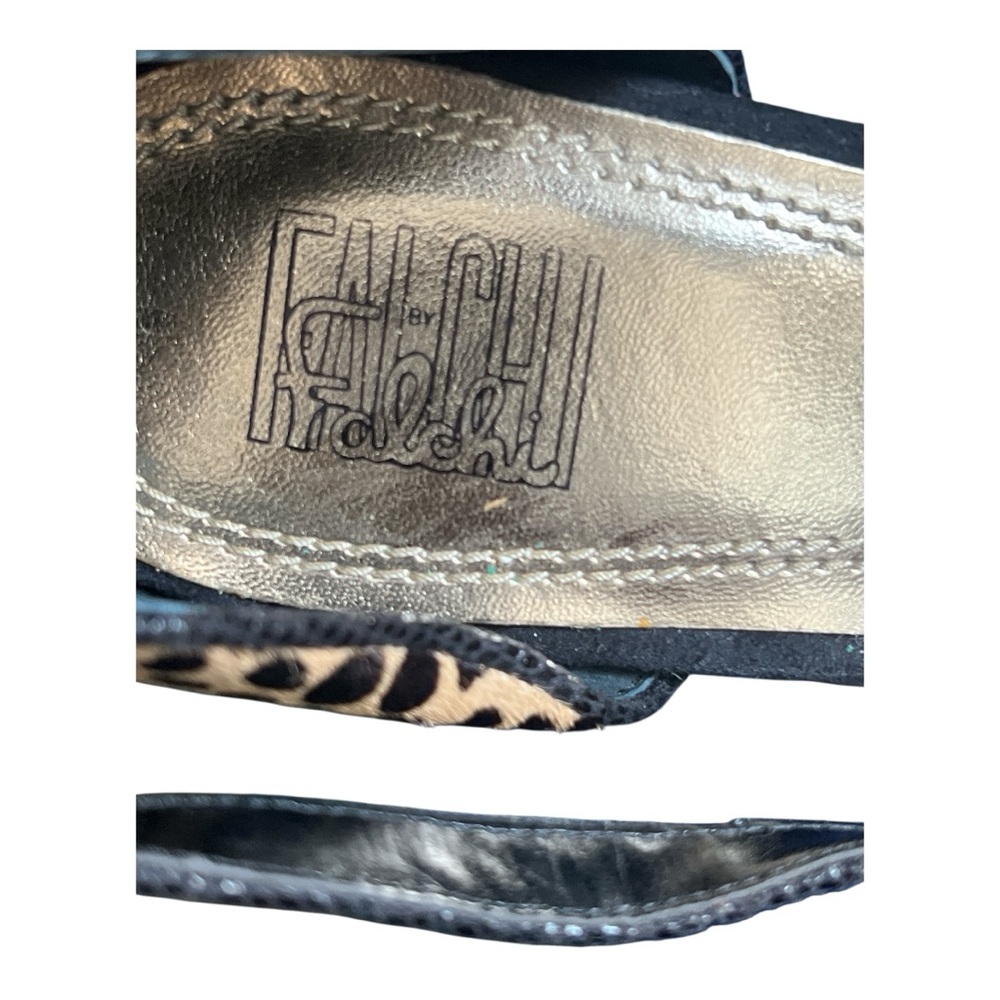 Carlos Falchi Leopard Print Heels with Blue Platform Size 9 - Picture 7 of 8
